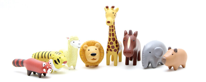かわいい動物ミニフィギュア（ライオン・きりん・馬・ぞう・アルパカ・カピバラ・虎・レッサーパンダ